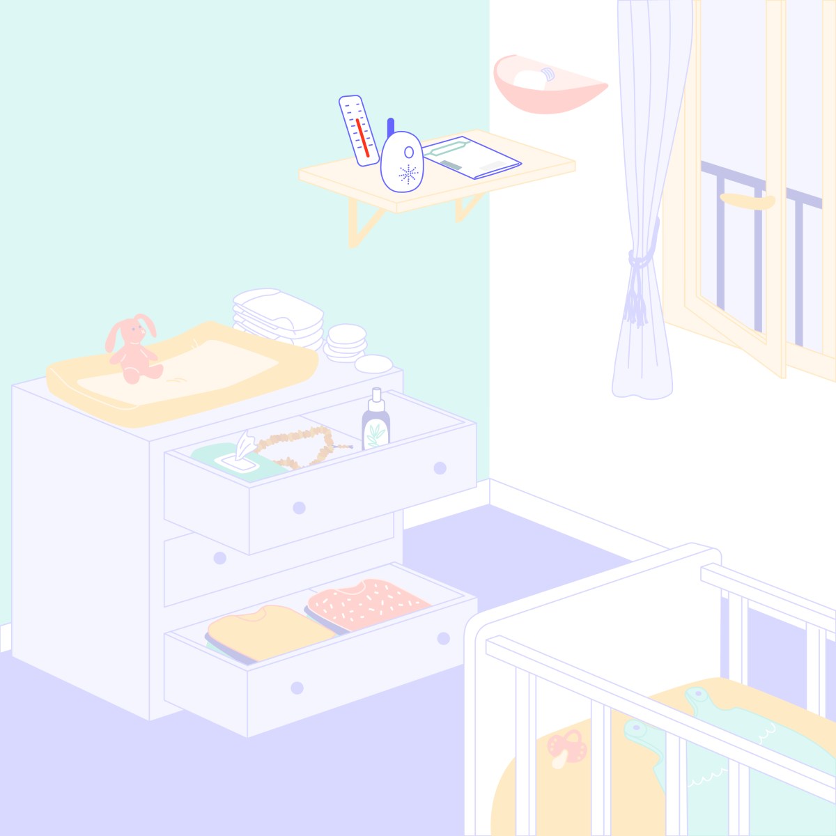 Baby phone, carnet de santé, thermomètre