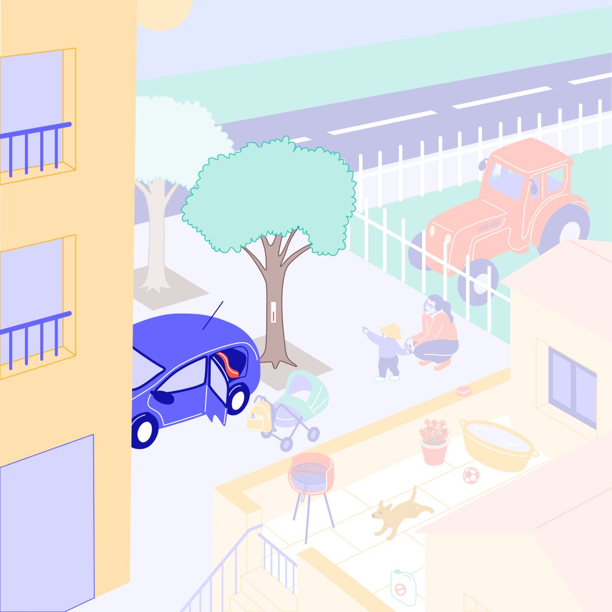 Voiture, siège auto, thermomètre, structure