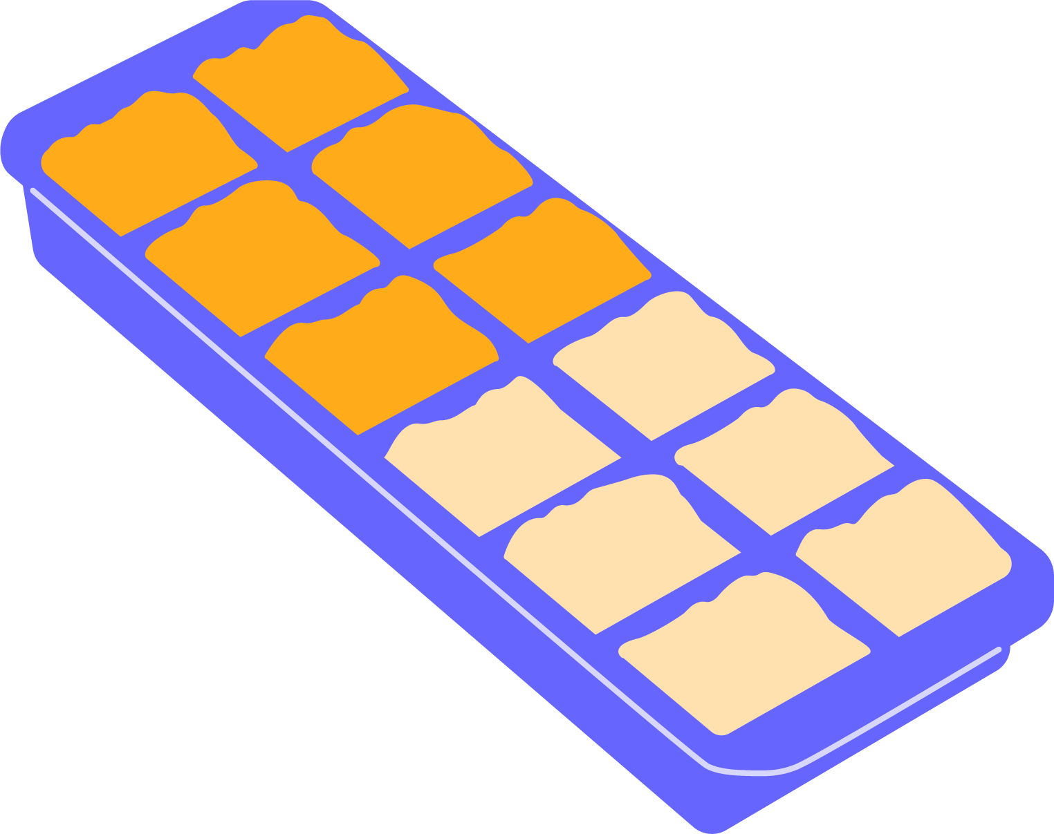 Bac à glaçons et purée